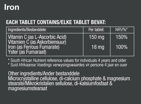 Iron Nutritional Label