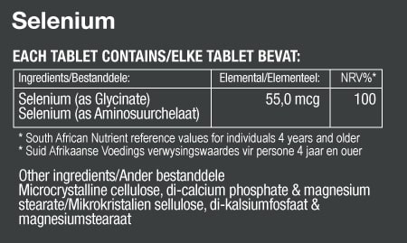 Selenium Nutritional Label