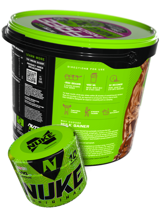 HULK Gainer 4kg Bucket with Free Pre-Workout - Back of Label