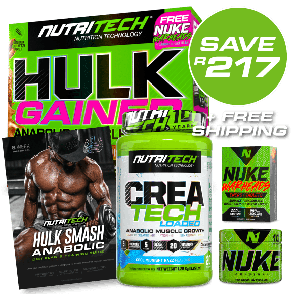Hulk Gainer Anabolic Muscle Growth Combo deal with Mass Gainer, Creatine and Pre-Workouts