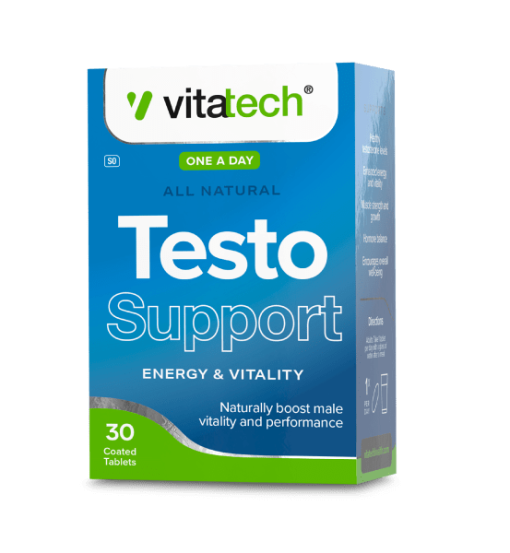 Vitatech Testo Support tablets male performance supplement.