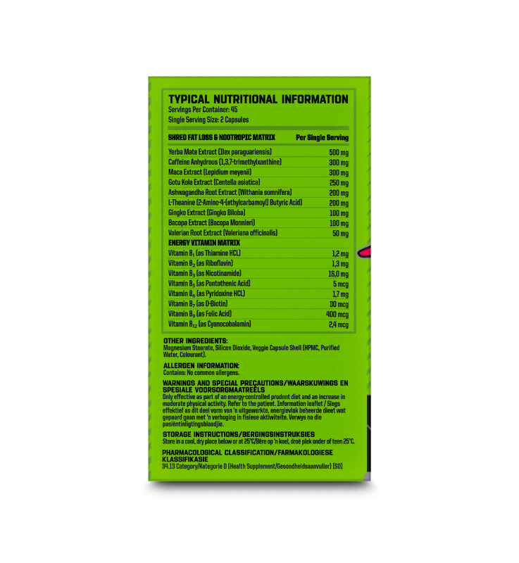 nutritech shred hardcore fat burner