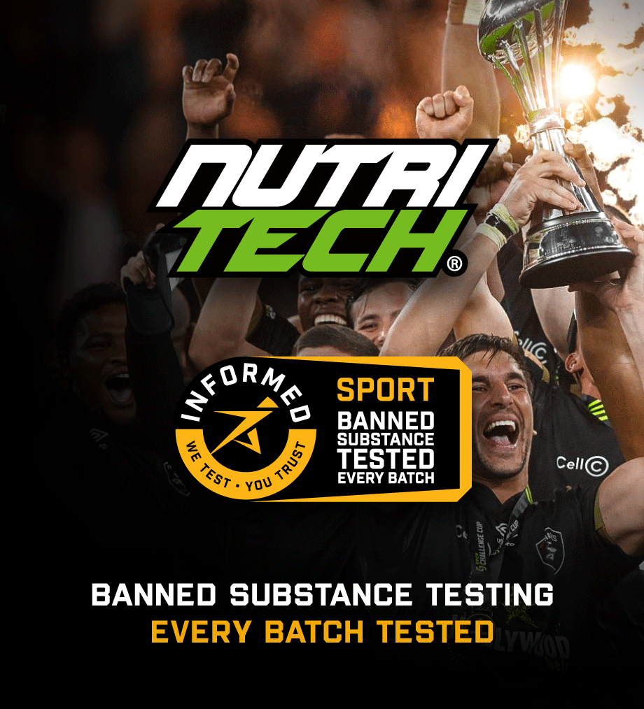 nutritech Informed Sport tested prosport supplements as used by sharks rugby eben etzebeth siya kolisi