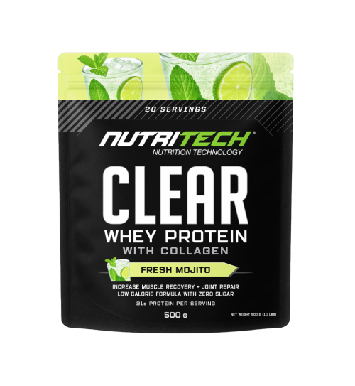Nutritech-clear-whey-mojito-pouch-thumb NUTRITECH CLEAR WHEY PROTEIN ISOLATE 500g - 20 Servings