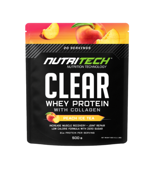 Nutritech-clear-whey-peach-pouch-thumb NUTRITECH CLEAR WHEY PROTEIN ISOLATE 500g - 20 Servings