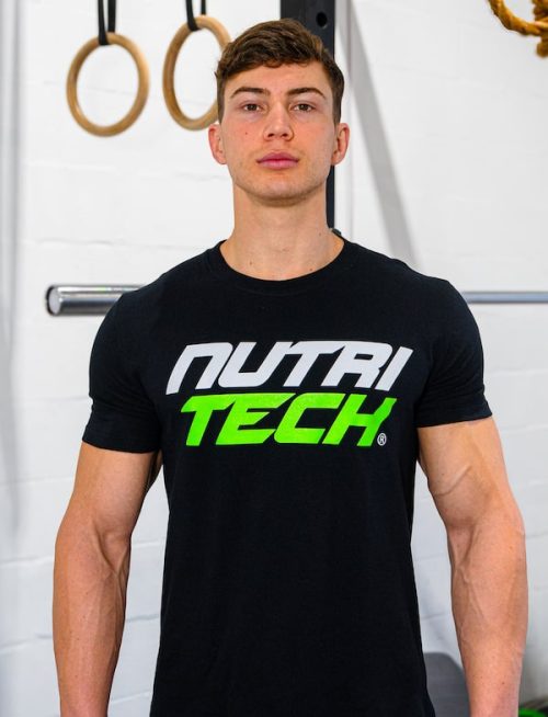 NUTRITECH T-SHIRT - BLACK - COLOUR STACK LOGO