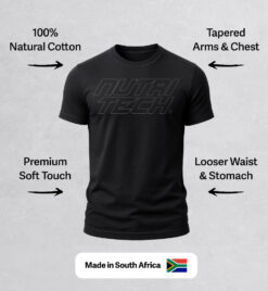 Alternative view of NUTRITECH T-SHIRT - BLACK - OUTLINE STACK LOGO