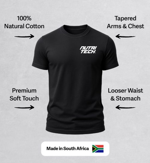 NUTRITECH T-SHIRT - BLACK - POCKET STACK LOGO