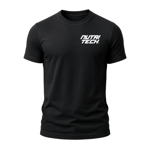 NUTRITECH T-SHIRT - BLACK - POCKET STACK LOGO
