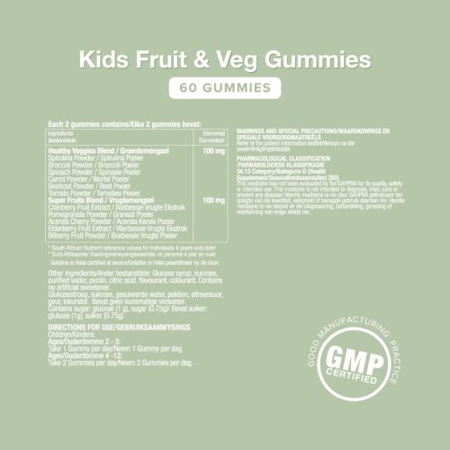 VT Kids Fruit & Veg Gummies (3) Vitatech Kids Fruit & Veg Gummies
